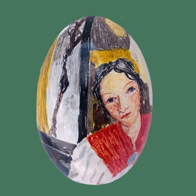 Sigrid Kähler malet med inspiration fra L.A. Rings berømte værk: 'Lampelys'