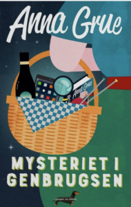 Forsideillustration til "Mysteriet i genbrugsen", en krimi af Anna Grue